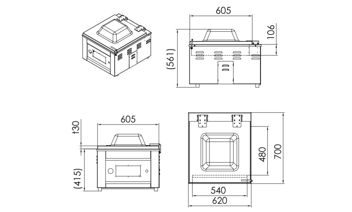 IVAC 520 Table Top Vacuum Sealer Drawings