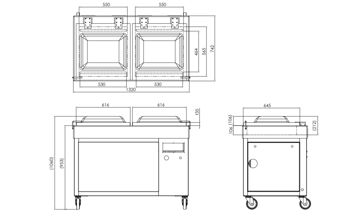 IVAC 520QFT Double Chamber Vacuum Sealer Drawings