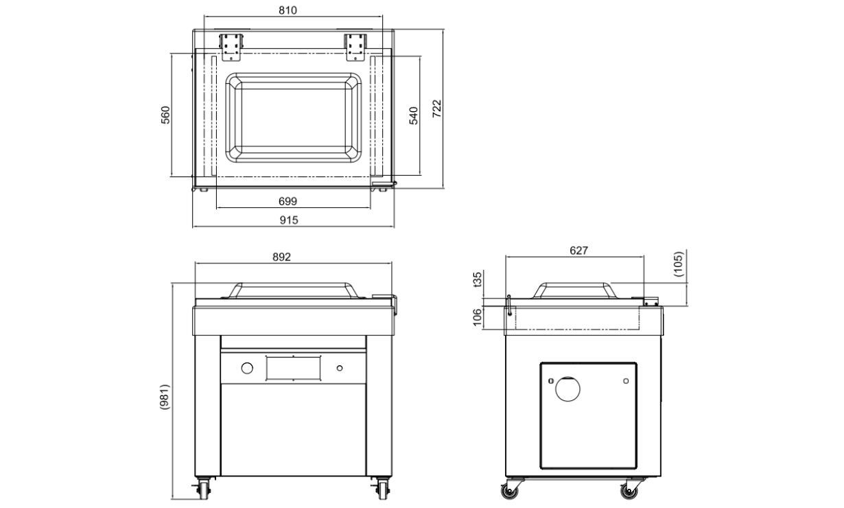IVAC 680DF Single Chamber Vacuum Sealer Drawings