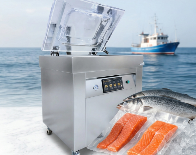 Vacuum sealer for fish packaging